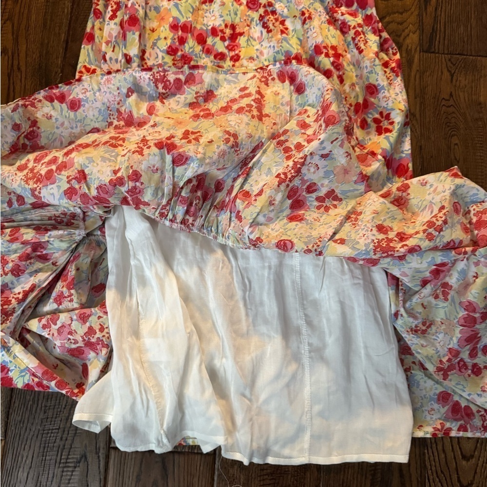 Lulu's Red Floral Midi Dress - Picture 7 of 8